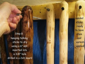 Hanging the talking sticks